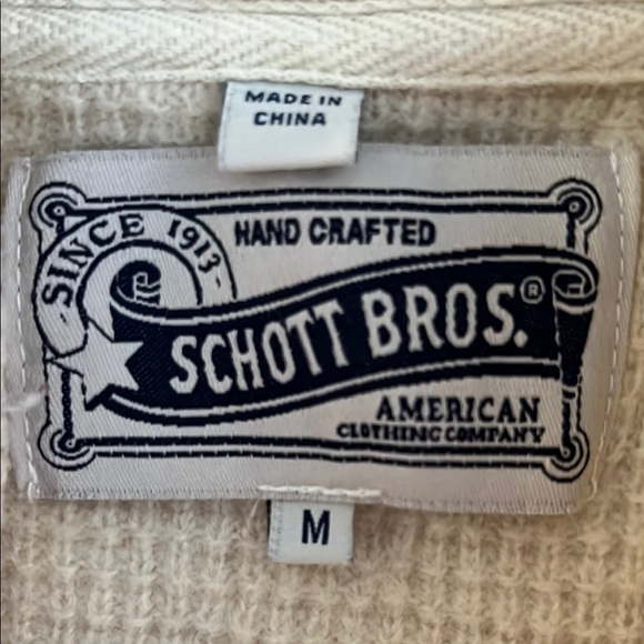 Schott Bros NYC Cream Mock Turtleneck Sweater sz M - Picture 3 of 5